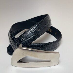 Kudos Womens 80 32 Leather Crocodile Black Belt